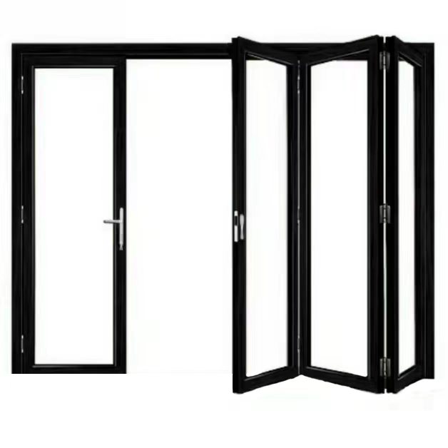 Folding Style Cheap Aluminum Interior Acrylic Folding Door Customize Size Color Accordion Kitchen Livingroom Folding Glass Doors