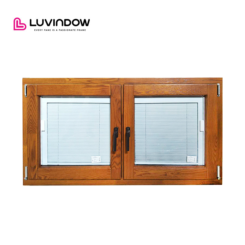 China Factory Direct Grill Design Double Figured Glass Tilt and Turn Aluminum Wood Window Arch Window