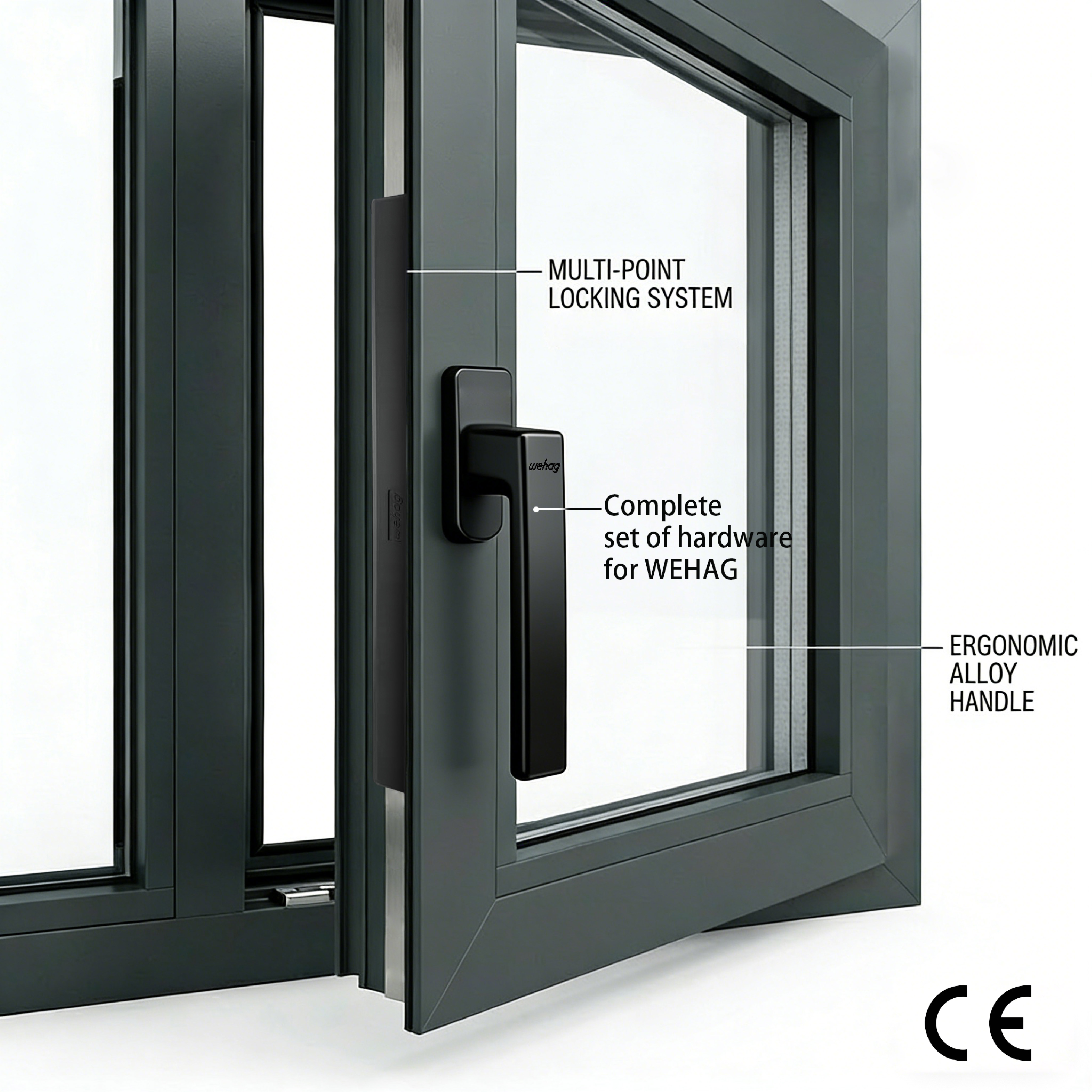 Double Glazed Aluminum Alloy Swing Casement Window Thermal Break System For Energy Efficient Villa Homes