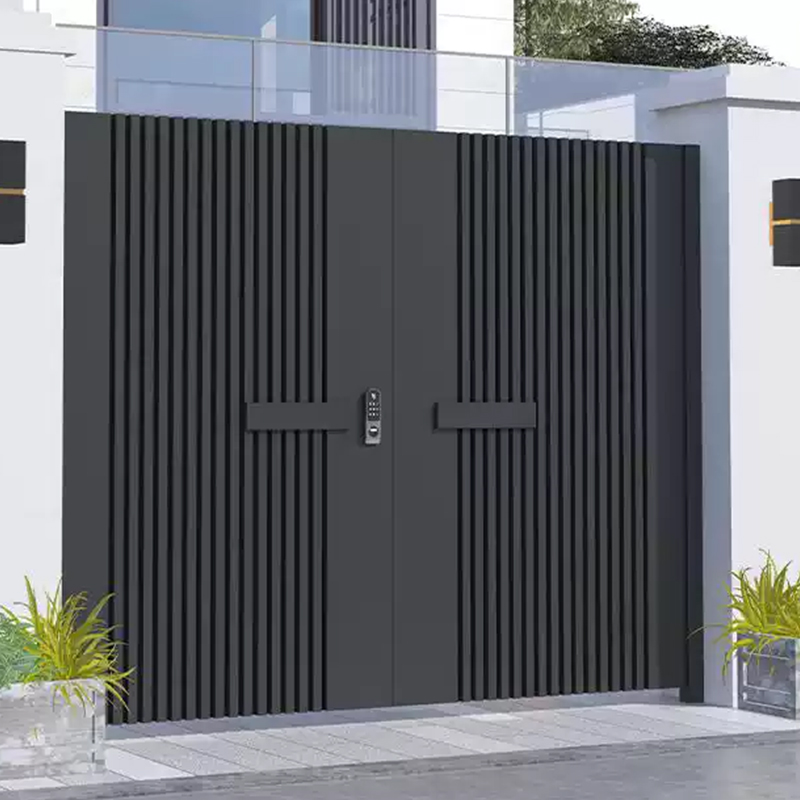 Modern European Style Automatic Opening Pattern Swing Sliding Aluminium Alloy Door for Outdoor Garden Courtyard Villa Entry