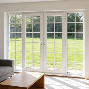 Energy Efficient Frosted Glass Aluminum French Windows