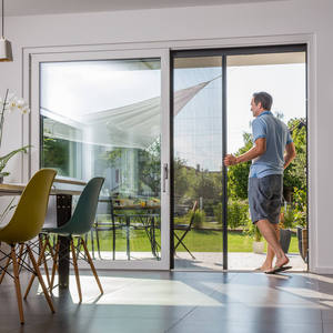 Aluminum Alloy Frame Pleated Mesh Folding Screen Door