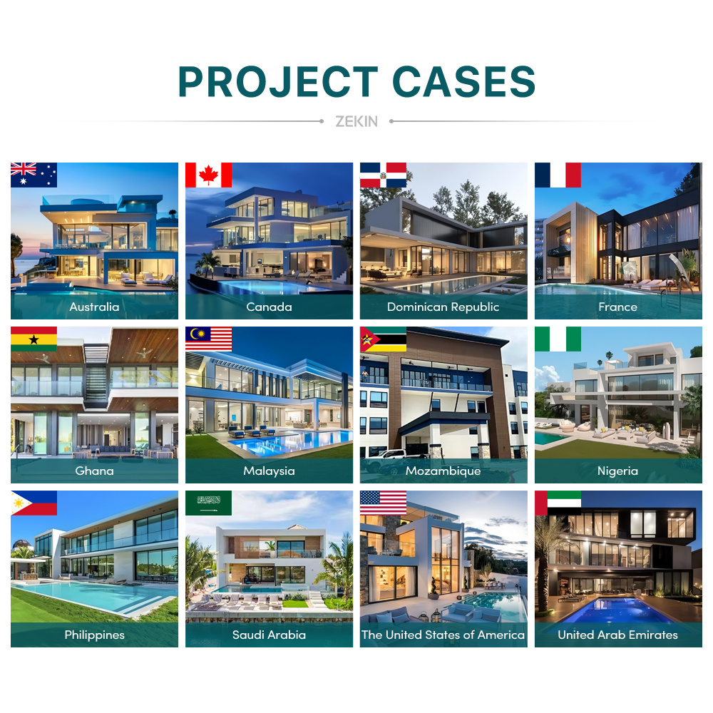 ZEKIN Australia Project AS2047 Certified Hurricane Impact Proof Front Entry Door Glass Aluminum Sliding Door Fixed Other Windows