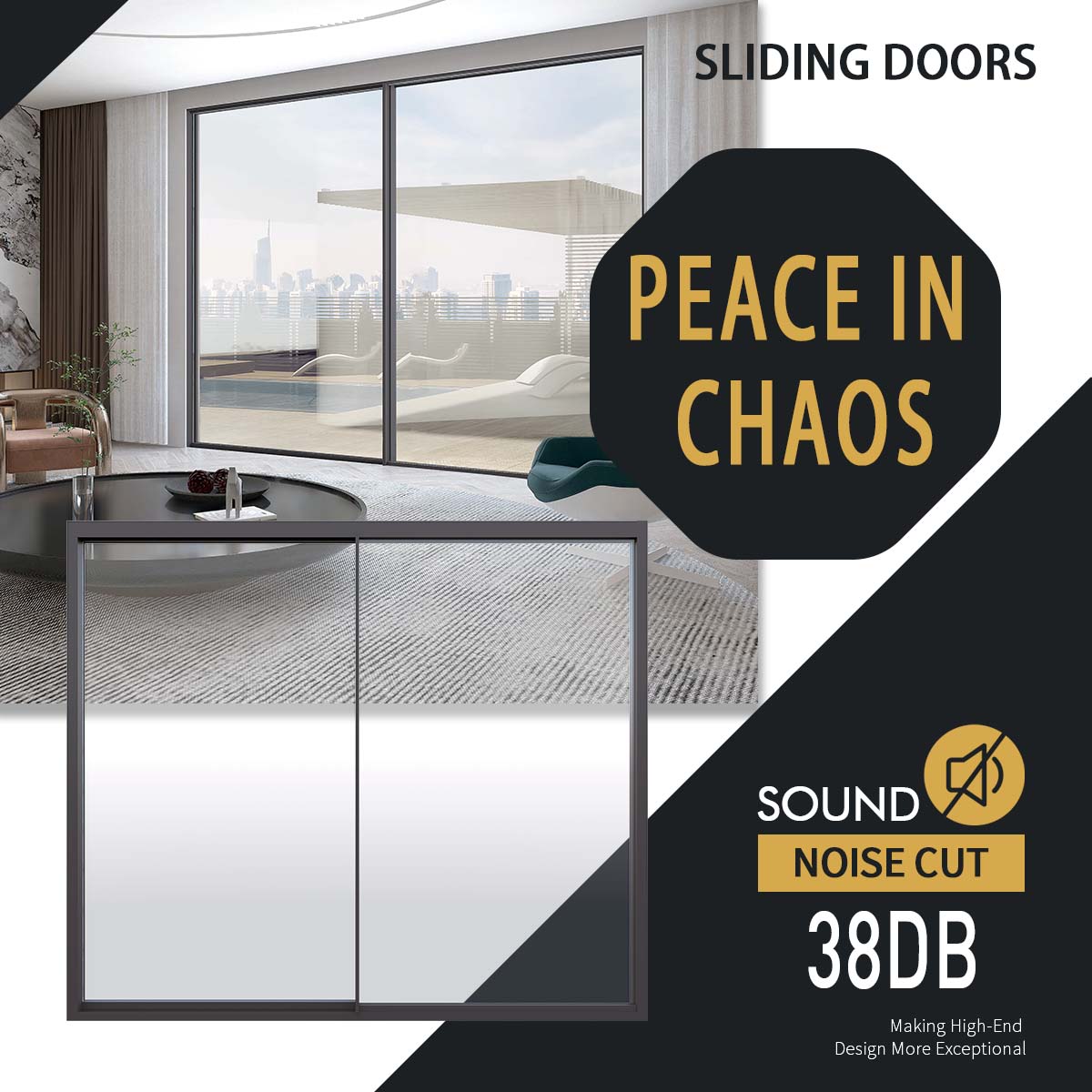 Wazzor Nfrc Heavy Duty Large Double Tempered Glass Noiseless Sliding Door and Windows Exterior Balcony Patio Glass Aluminum Door