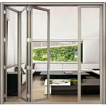 Wholesale New Products 10 Years Warranty Wholesale Exterior Patio Black Folding Aluminum Frame Glass Stack Bifold Door
