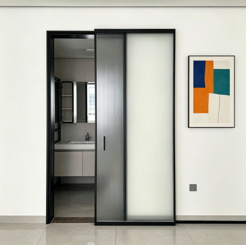 Modern Interior Aluminum Glass Sliding Wall Pocket Door for Bedroom Office
