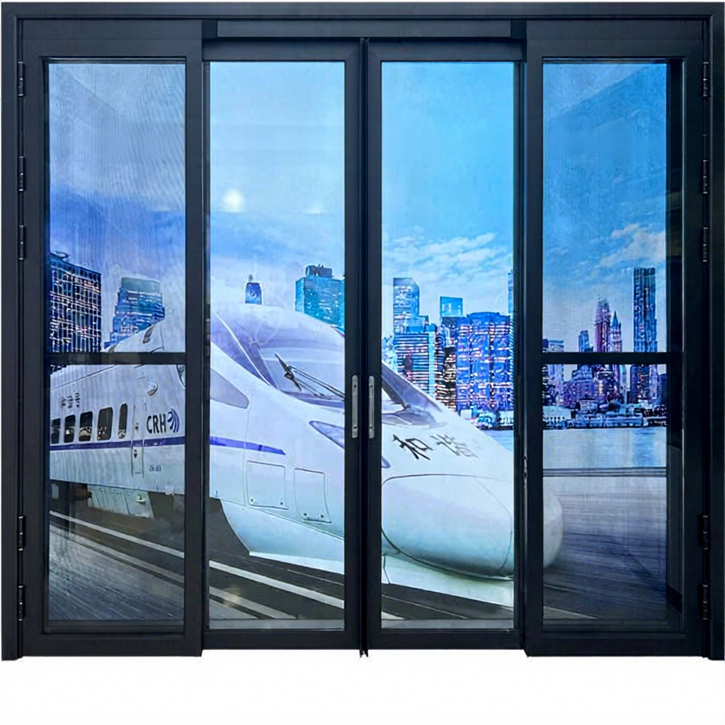 Modern Multi-functional Stacked Double-glazed Aluminum Sliding Door PT/PD Door with Both Swing and Sliding Opening Modes