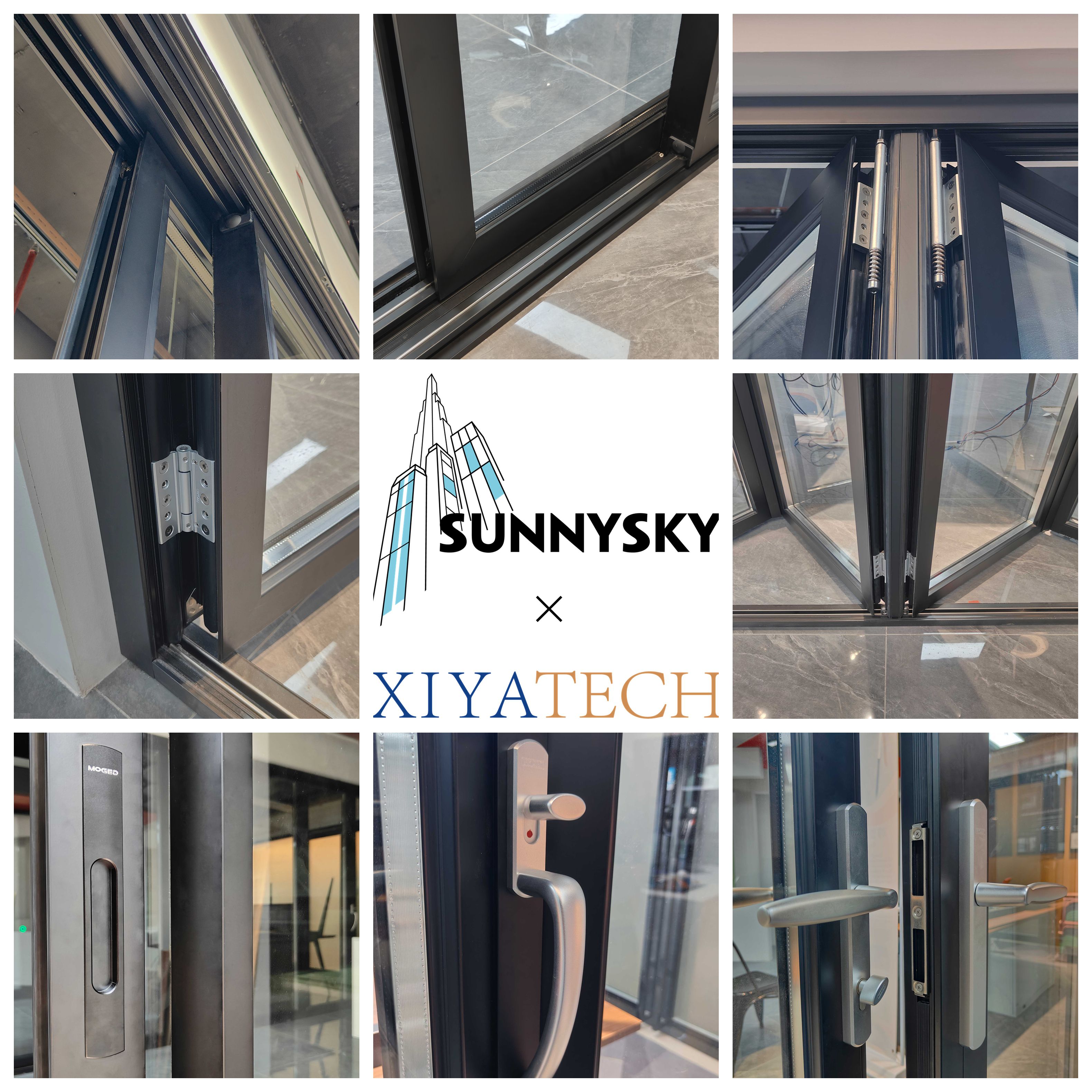 Sunnysky Double-Glazed Insulated Glass Sound-Proofing Barrier Reliable Aluminum Casement Window