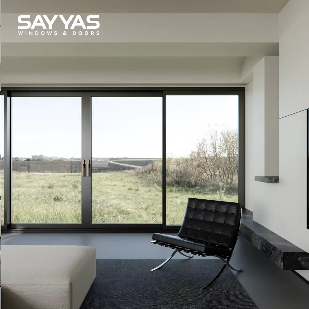 Customized Modern Heavy Duty Aluminum Lift and Slide Door Integrated Screen Double Glazing Tempered Glass Sayyas Windows JE140