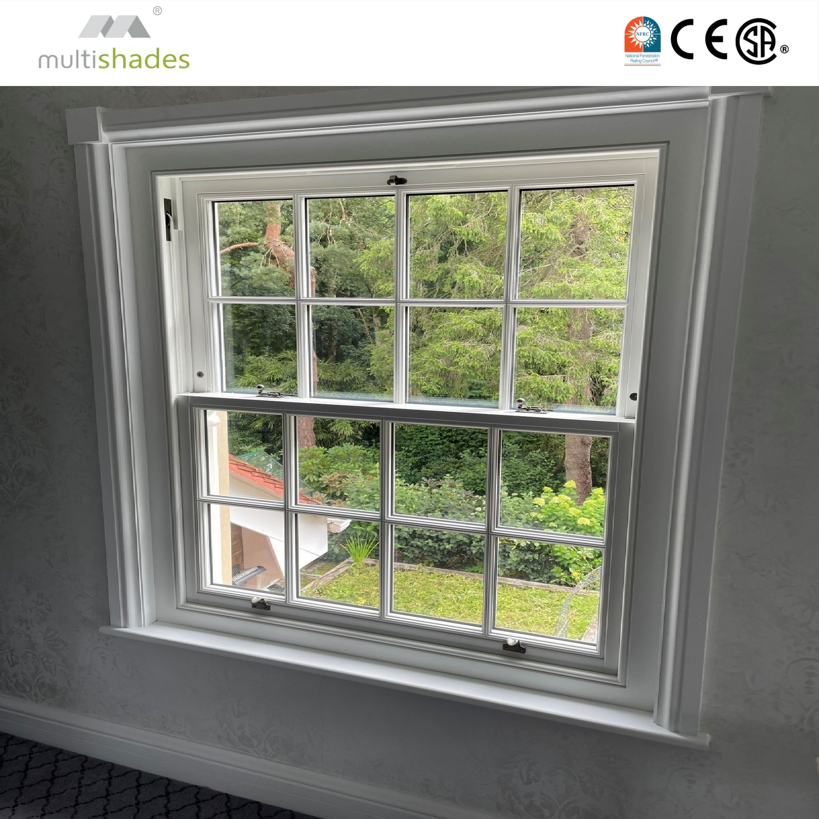 Factory Direct Thermal Insulated Vertical Sliding Window Aluminum Alloy Frame Louver German Hardware NFRC Certification Exterior