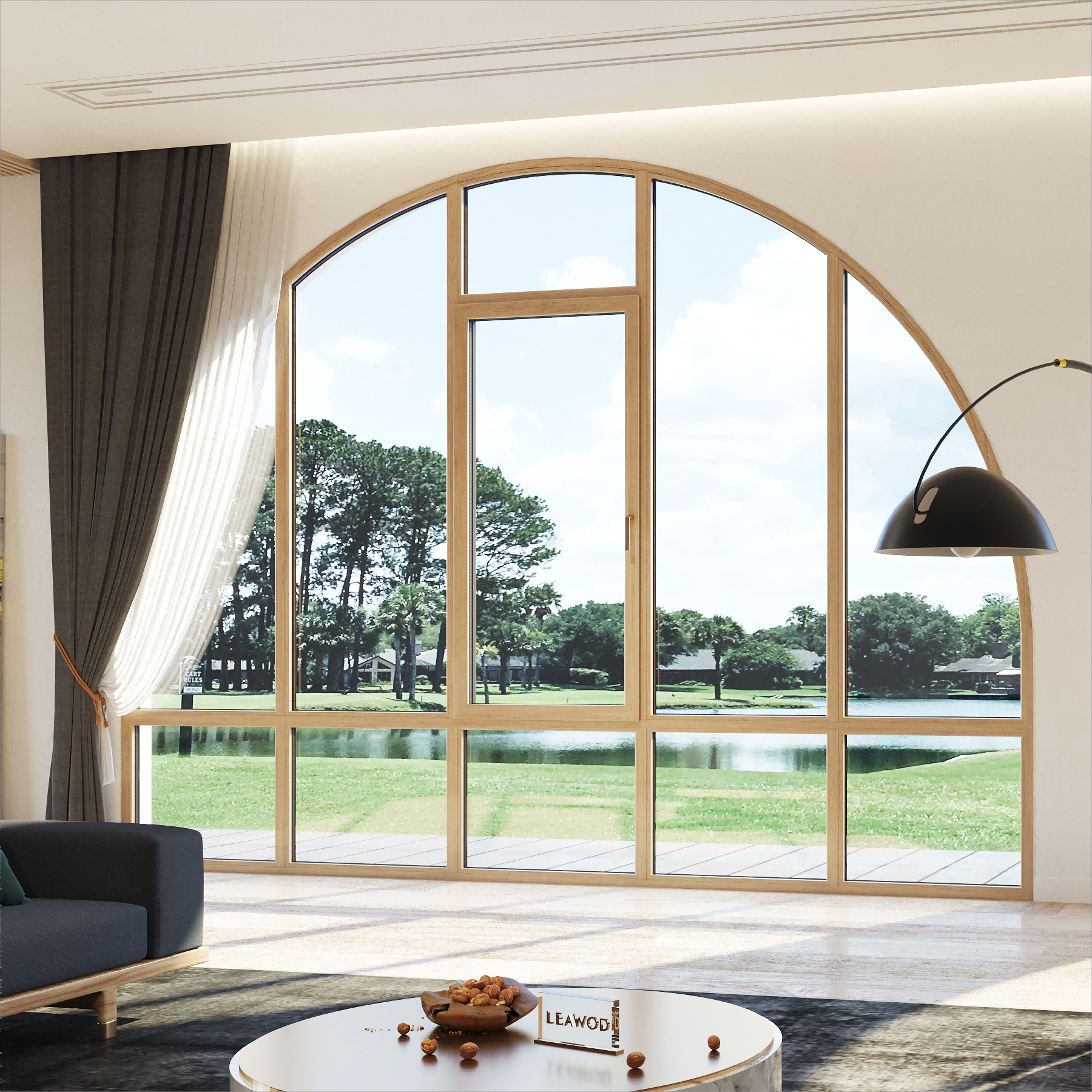 LEAWOD Wood-aluminum Composite Smart Window