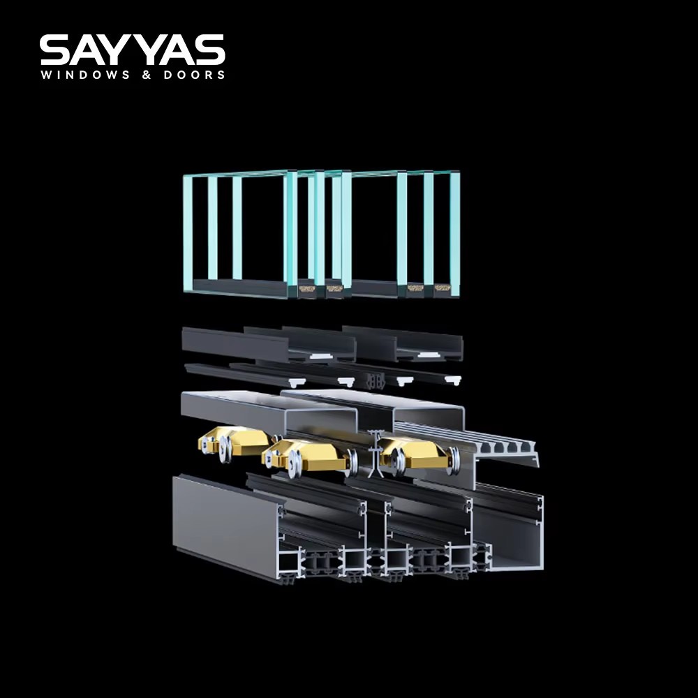 Custom High-Strength Aluminum Sliding Door Double Glazing Tempered Glass Sound Insulation Minimalist Living Room Supermarket