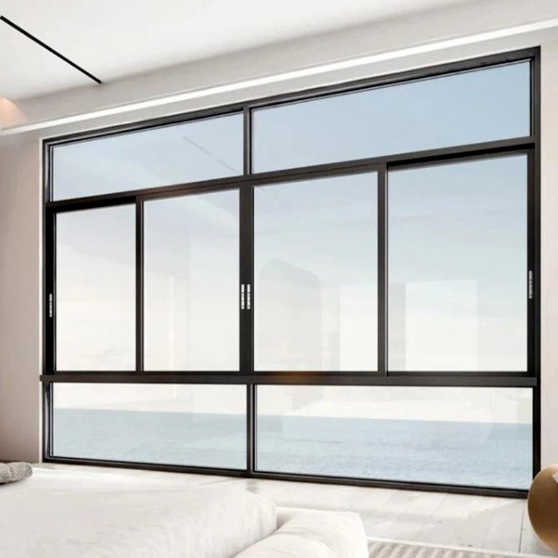 Double Glazed Aluminum Alloy Vertical Sliding Window Modern Design Stainless Steel Screen Hotel Apartment