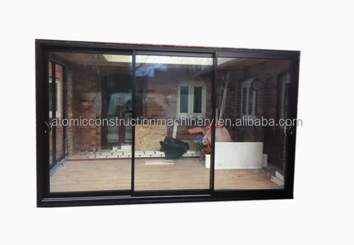 Black Aluminum Double Glazed Low E Glass Soundproof Exterior Sliding Doors for Bedrooms Kitchens Living Room Warehouse Apartment
