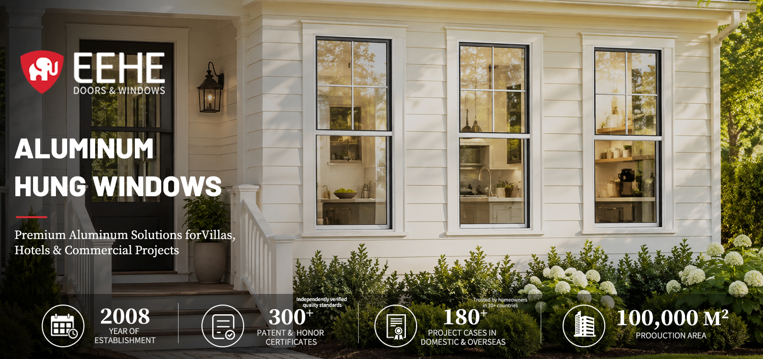 Aluminium Single Double Hung Windows
