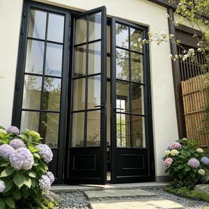 Modern Aluminum French Door Double Casement Swing Patio Entry Door Thermal Break Tempered Glass Luxury Villa ODM Factory China