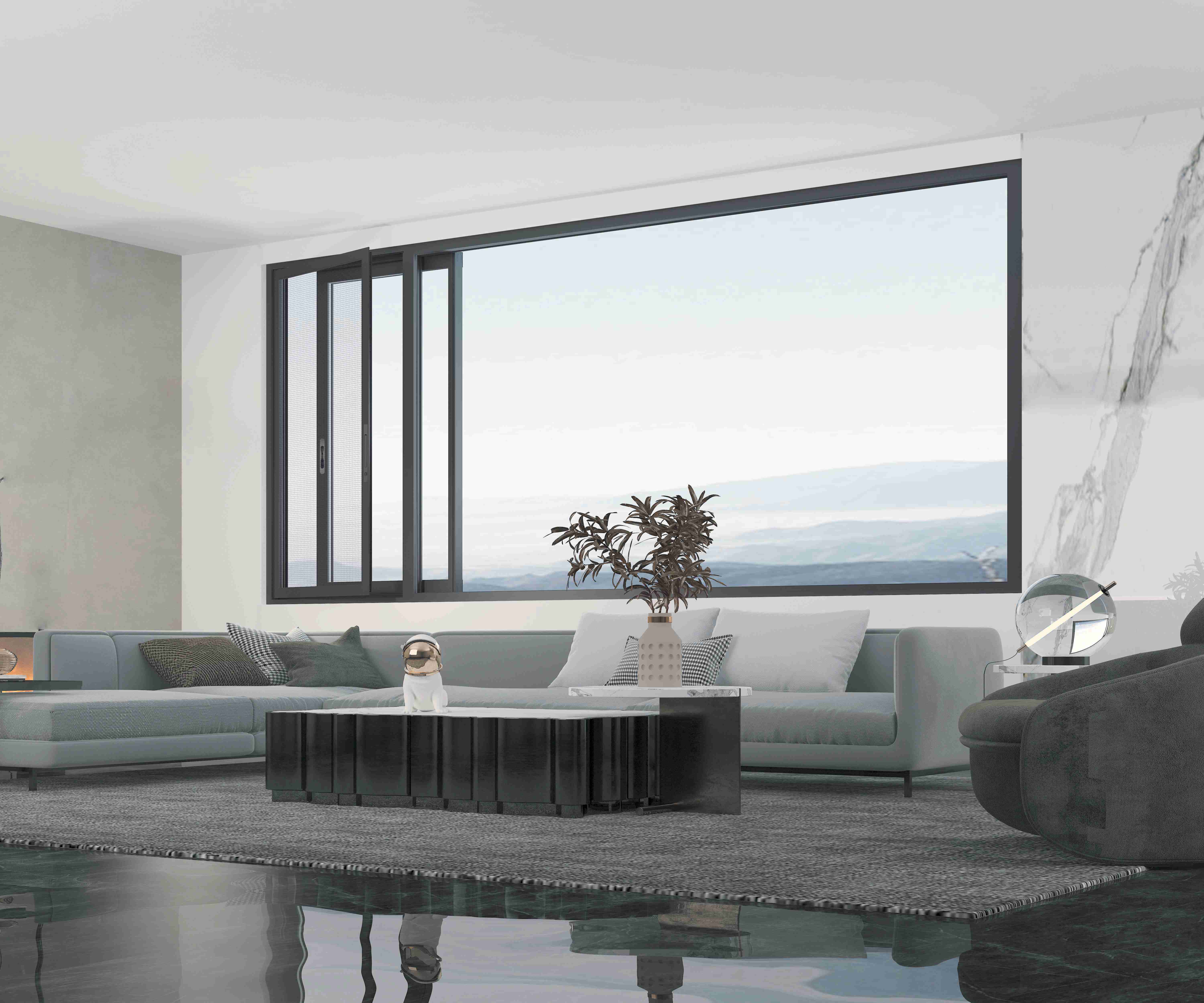 Fuson High Quality Aluminum Sliding Window With a Fixed Best and Sliding Bottom Skylight Blinds Motorized Skylight Roof Window