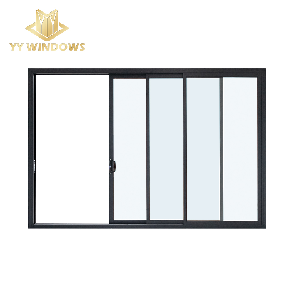 NFRC Certification Soundproof Interior Dividers Aluminum Glass Sliding Doors with Screen