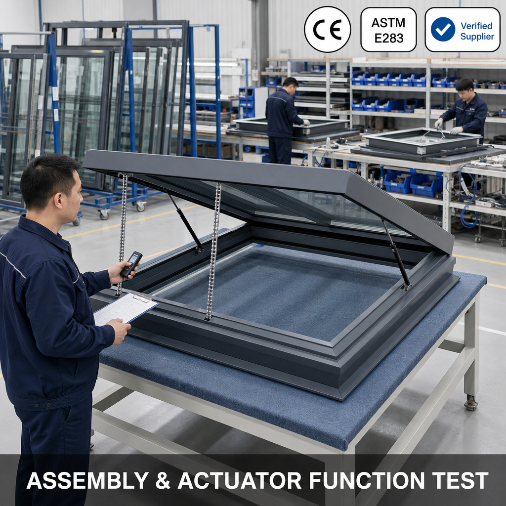 Modern Flat Roof Panoramic Aluminum Skylight Double Glazed Roof Window Energy Efficient Safety Glass Custom Size Frame