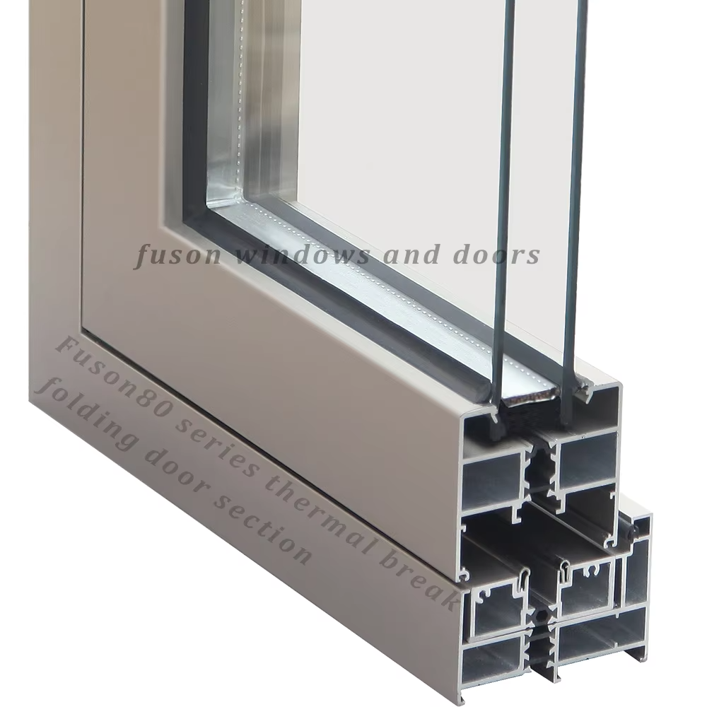 Fuson Latest Design Bi-Fold Doors Waterproof Puertas Abatibles Aluminum Frame Folding Doors and Aluminum Glass