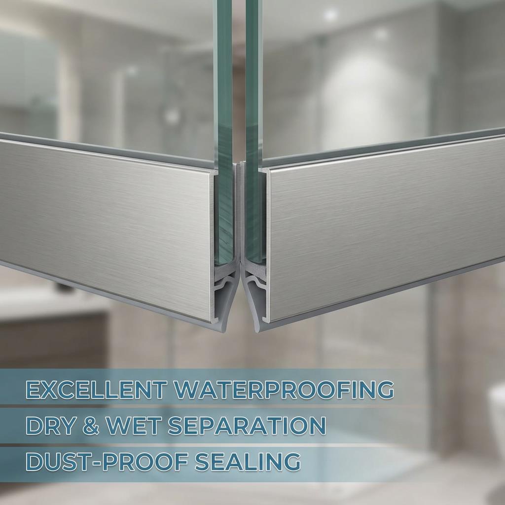 Modern Style 79x32 Aluminum Alloy Tempered Frosted Glass Door Waterproof for Interior Bathroom Use Finished Surface