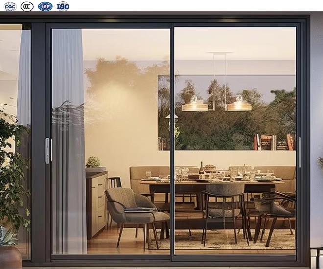 Modern Minimalist Aluminum Partition Door with Glass Fiberglass Soundproof for Interior Kitchen Bedroom Hotel &amp; Residential Use