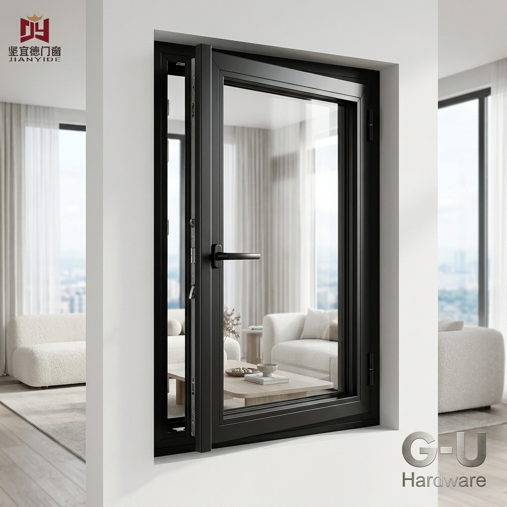 Wholesale Modern Aluminum Frame Double Glazed Swing Casement Windows Tempered Glass Windproof Design Custom Sizes Home Use
