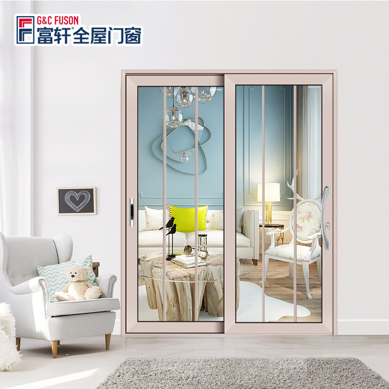 Fuson High Quality Narrow Aluminum Alloy Swing Door Slide Roller Exterior Aluminium Glass Doors Hing For Room Kitchen Slide Door