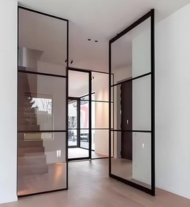 Aluminum Glass Pivot Door Modern Home Main Entrance Security Entry Front Doors