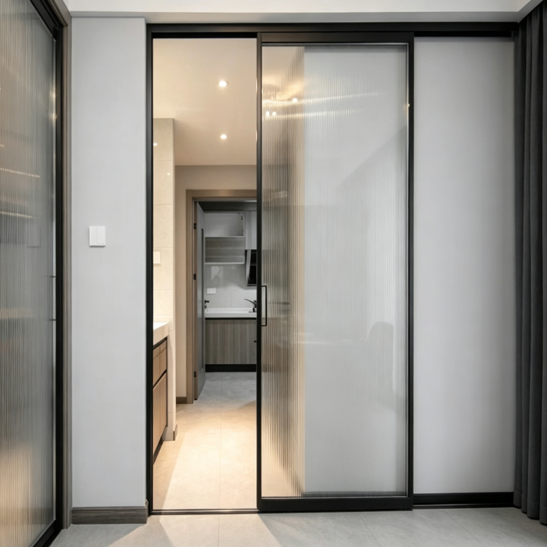 Modern Interior Aluminum Glass Sliding Wall Pocket Door for Bedroom Office