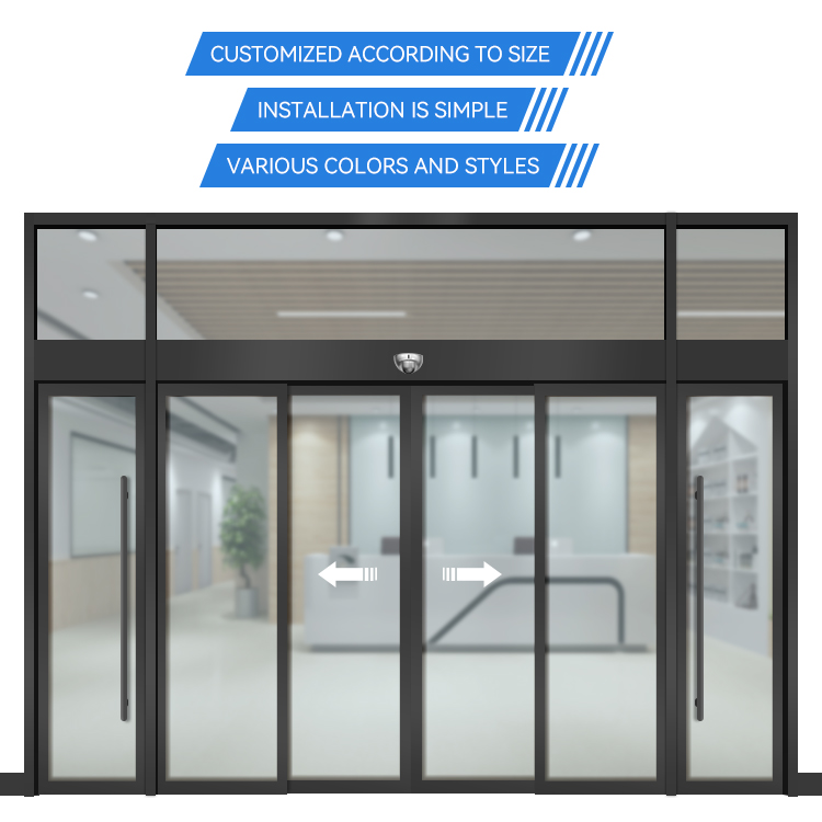 RETO Automatic Sliding Aluminum Alloy Framed Door Complete Set | Electric Commercial Entrance for Shopping Mall Shop Office