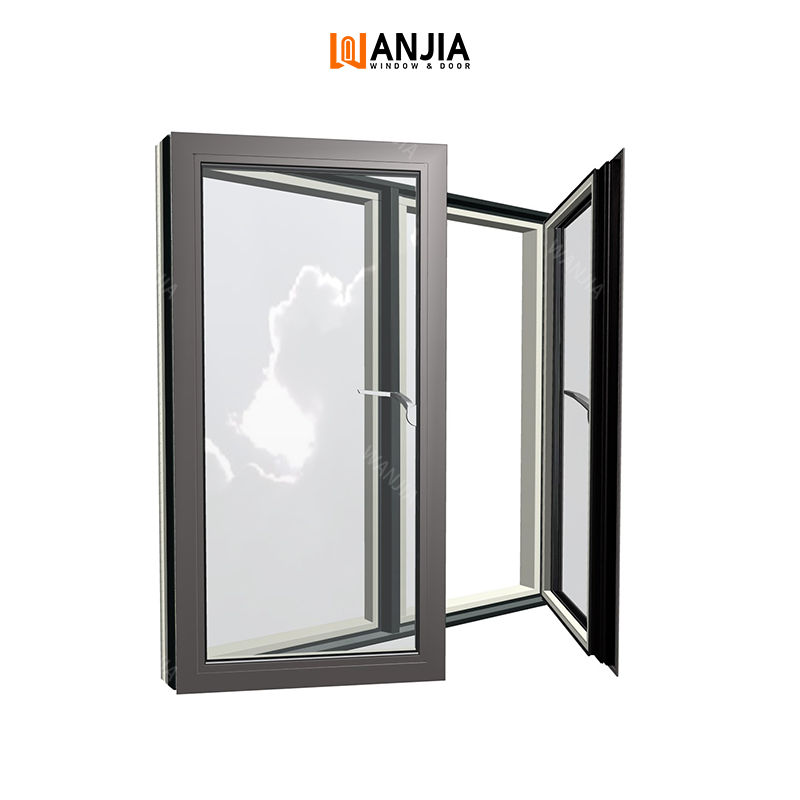 NFRC Energy Star Certification Aluminium Black Casement Windows House Window Design Double Glazed Aluminum Window