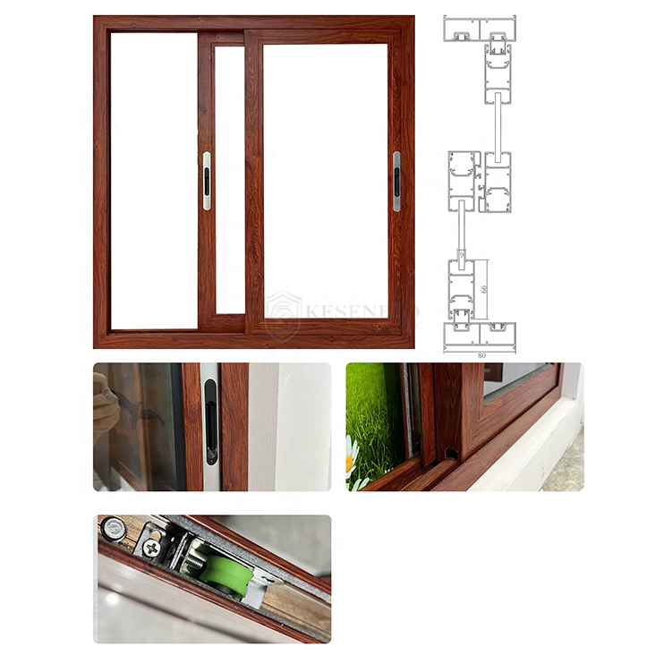 Heavy Duty Thermal Break Aluminum Sliding Windows with Mosquito Net for Villa Balcony Patio Application