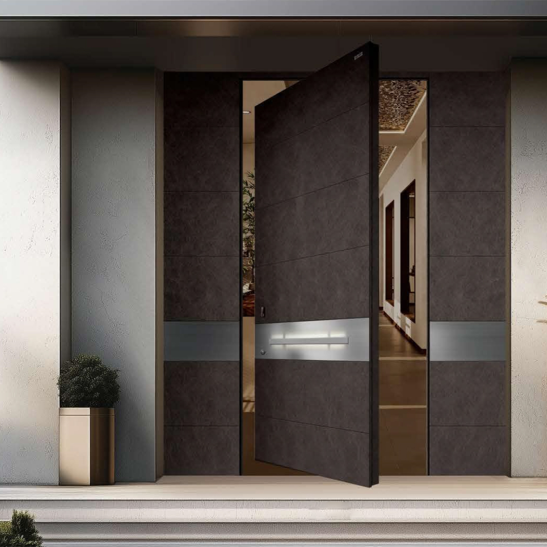 LEDOW Aluminum Entrance Pivot Door For Luxury Homes, Villas, Hotels &amp; Commercial Projects | Custom North America B2B Solutions