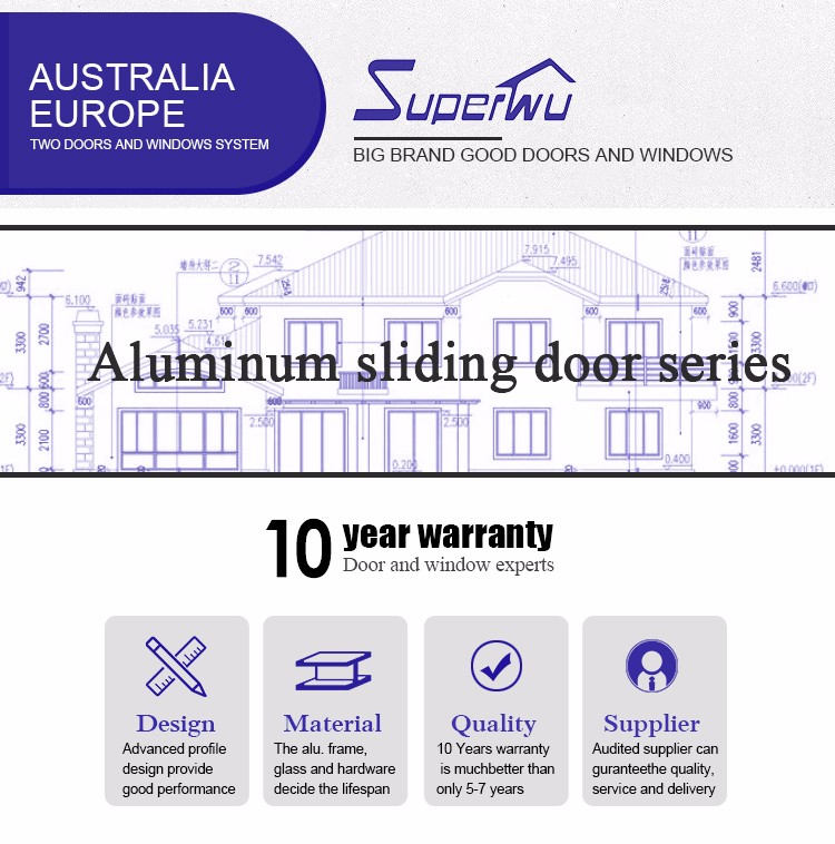 Australian Standard Aluminum White Frame Color Sliding Door Double Glazed with Security Fly Screen Best Price