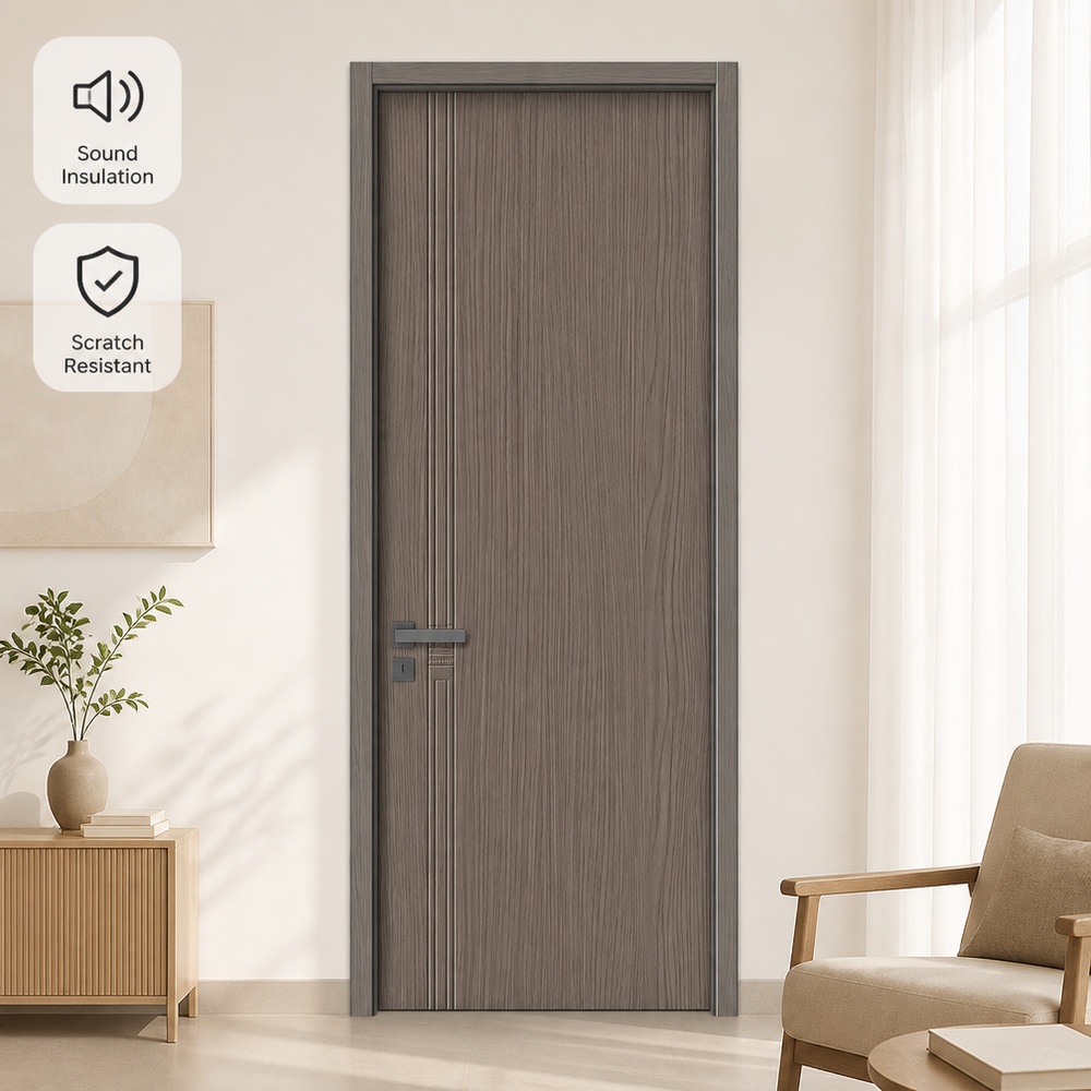 Factory Supply Wood Aluminum Door Superior Waterproof and Fireproof with Laminated Panel for Bedroom Project and Dormitory
