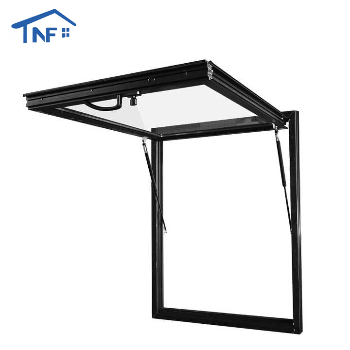 Aluminum Gas Strut Awning Window Double Glazed Glass Aluminum Windows For Kitchen