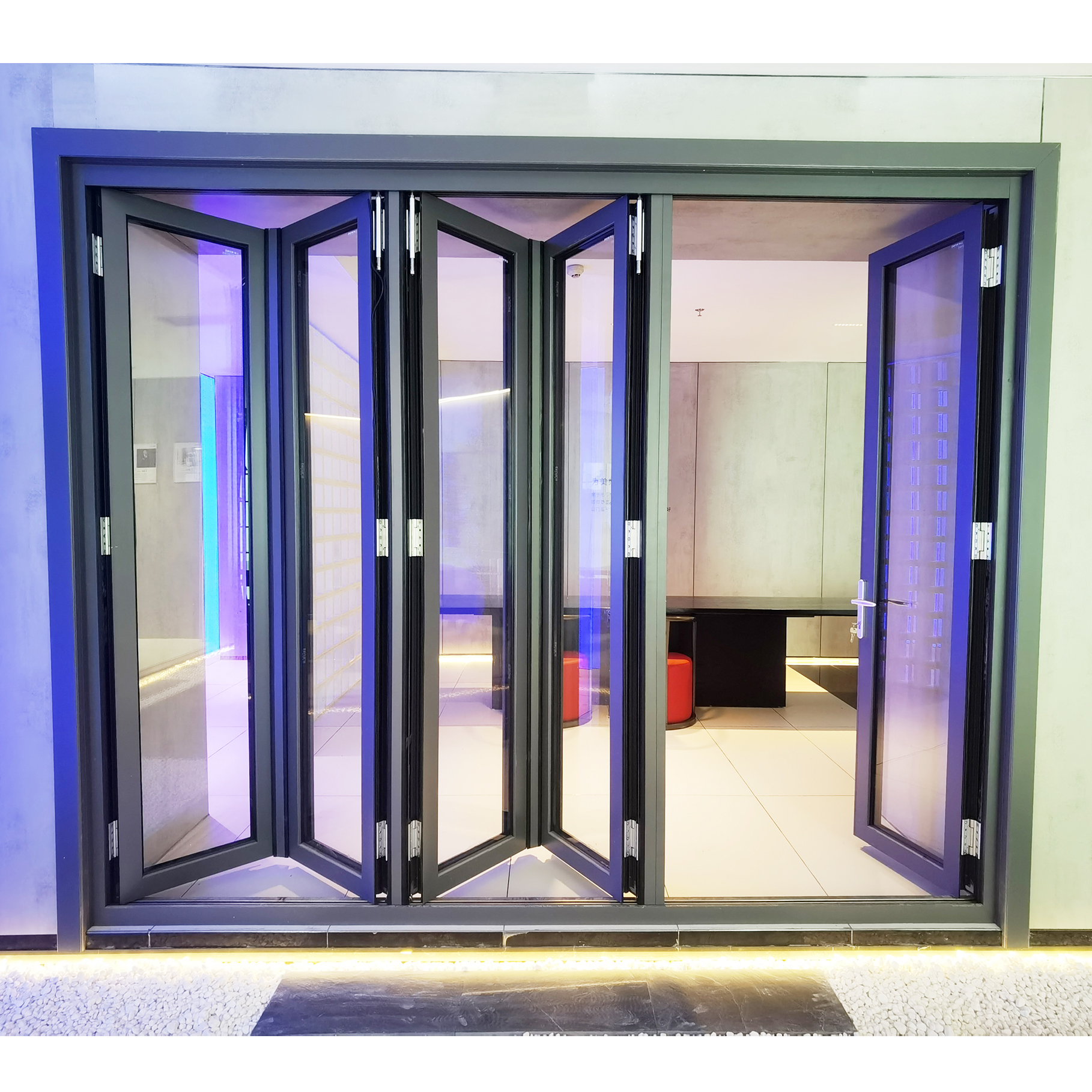 Motorized Vertical Sliding Guillotine Window Remote Controlled Patio Aluminum Glass Window for Balcony