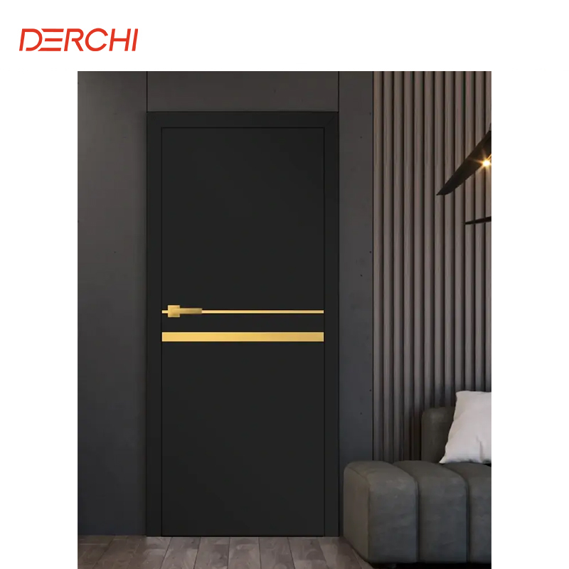 Aluminum Fireproof Wood Grain Wooden Door Indoor Bedroom Moisture-proof Aluminum Wooden Door