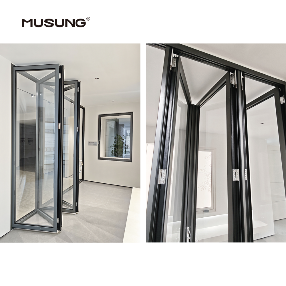 Seaside Hotel Hurricane Proof Aluminum Exterior Balcony Patio Soundproof Glass Garden Aluminum Folding Doors