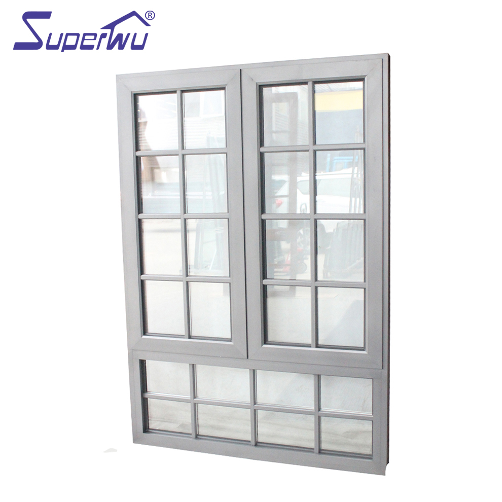 SUPERWU High Quality Swing windows for Sale European Style Aluminium French Window for Hurricane case Low E Glass