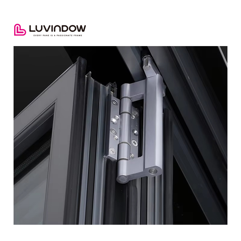 Panoramic Accordion Double Glazed Glass Doors Balcony Multi Panel Thermal Break Aluminum Heavy Duty Bi Fold Doors