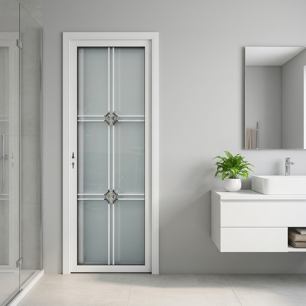 Modern Design Aluminum Moisture Proof Privacy Glass House Indoor Bathroom Door