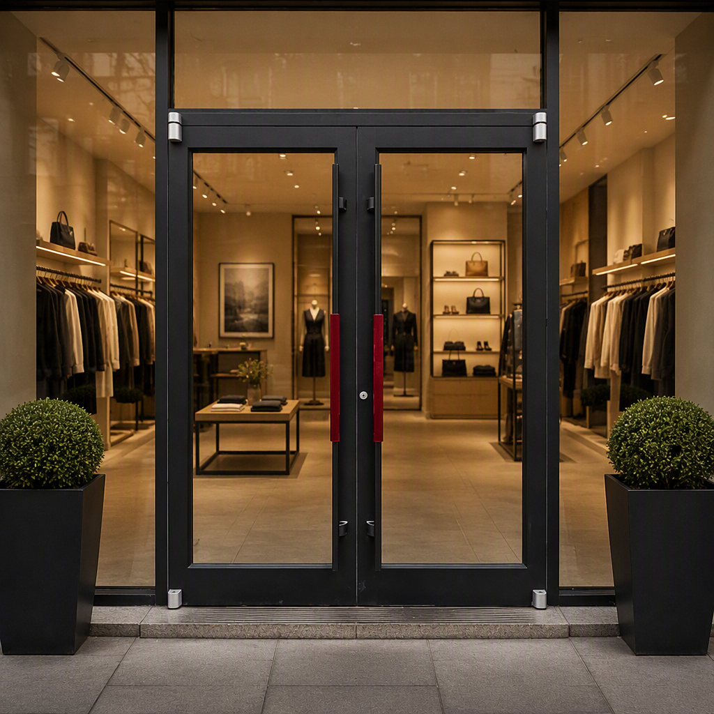 Windproof Exterior Thermal Break Double Front Aluminum Spring Door French Hinged Glass Aluminum Alloy Windproof Modern Door