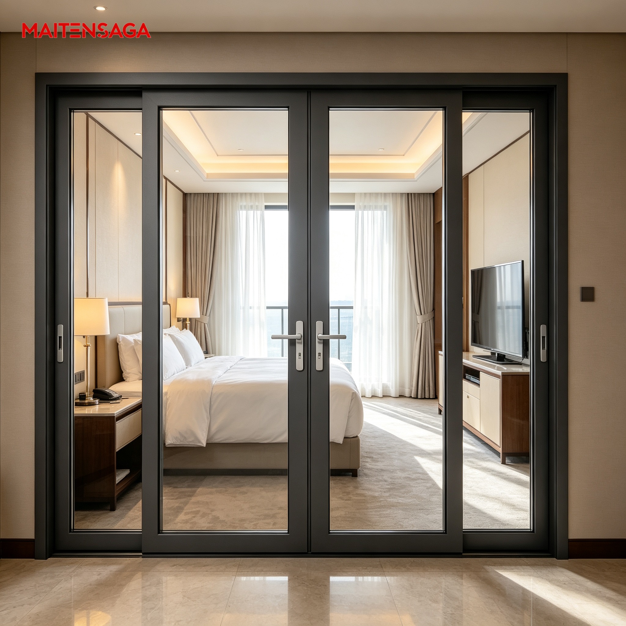 Aluminum Casement Window and Door System Custom Thermal Break Design for Villa and Residential Projects