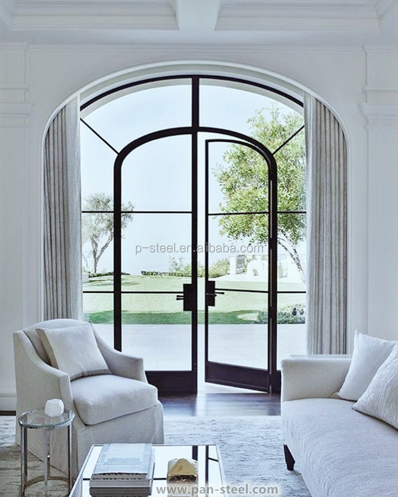 Customized European Style Casement Steel Frame German Crittal French Patio Glass Doors And Windows For Home