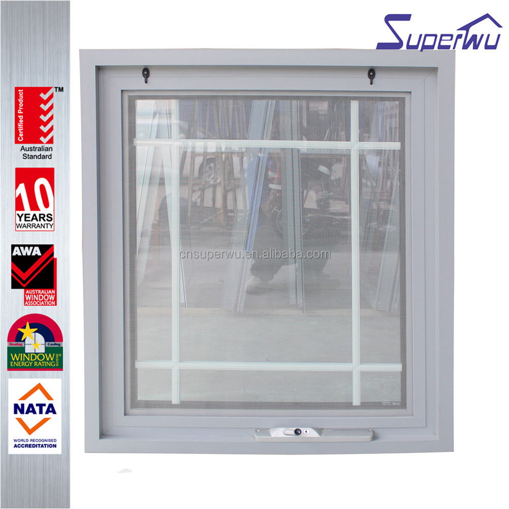 Superhouse Small Bathroom Window AS2047 Modern Design Grill Design Awning Aluminium Vertical Bathroom Outward Opening Windows