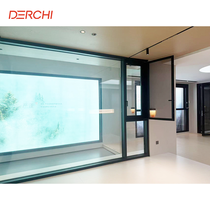 DERCHI Factory Direct Custom High Performance Dustproof Aluminum Casement Windows Hurricane Proof windows For Home