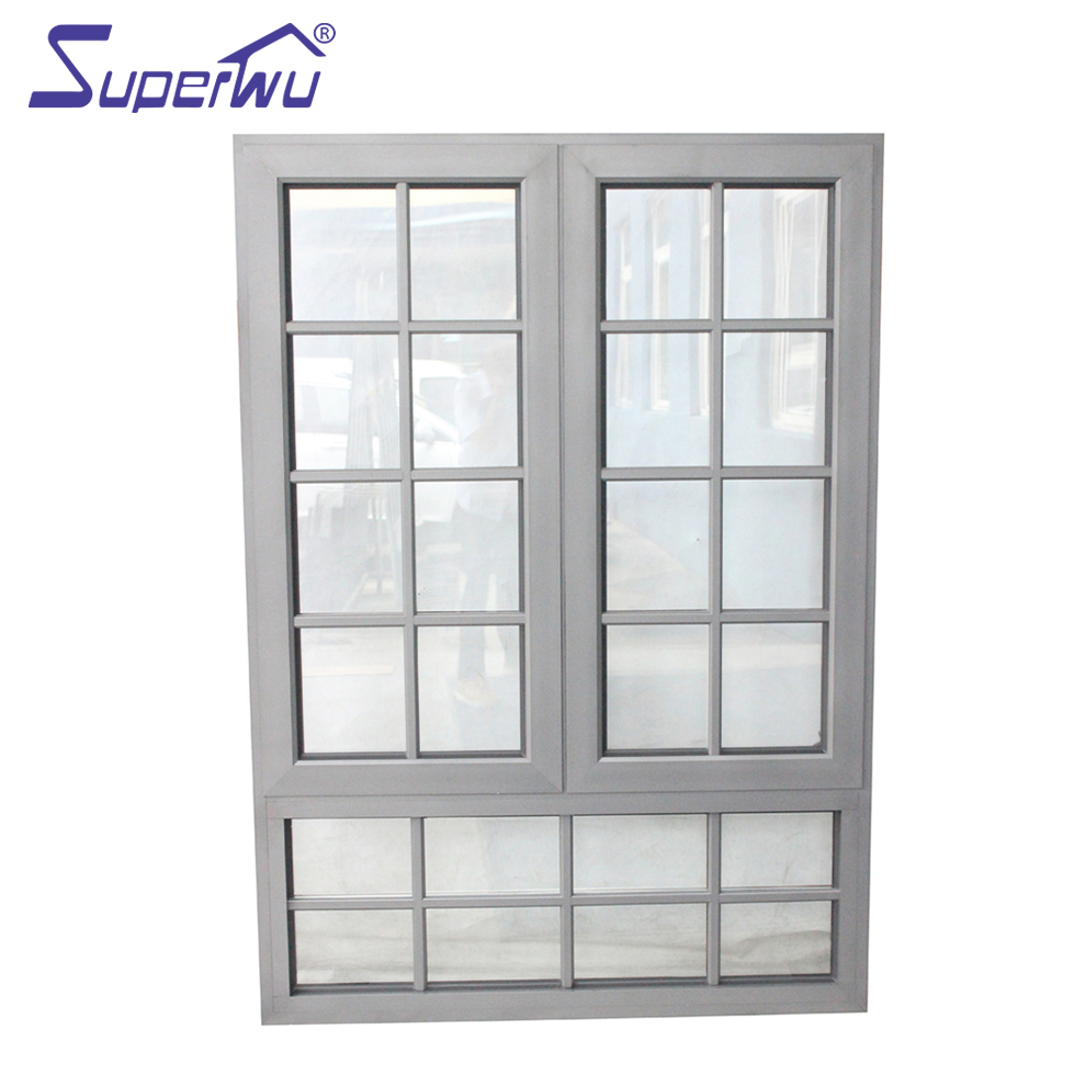 SUPERWU High Quality Swing windows for Sale European Style Aluminium French Window for Hurricane case Low E Glass