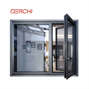 Custom Villa House Project Window and Door Thermal Break Insulated Window Soundproof Double Glazed Aluminum Casement Windows